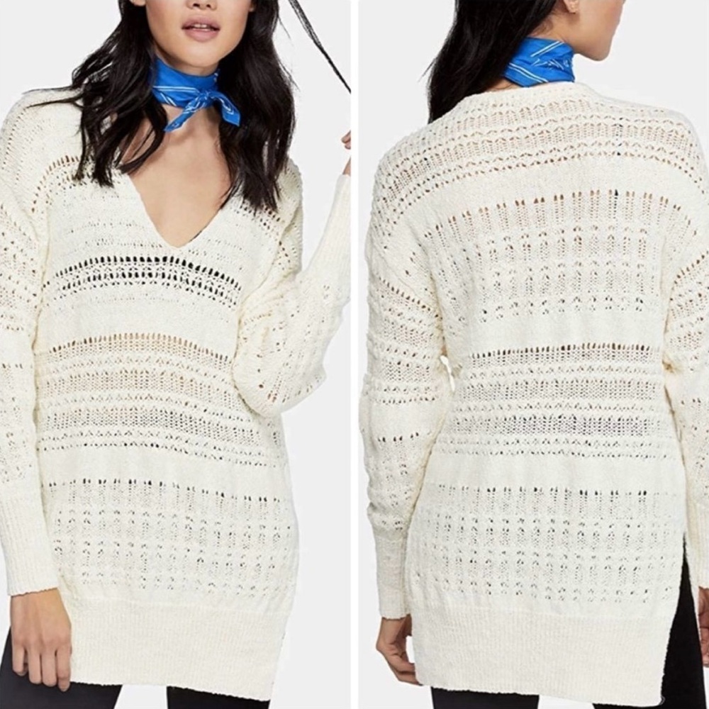 NWT Free People Hot Tropics V Neck Sweater